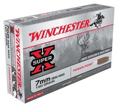 Winchester 7mm Remington Mag Super-X 150gr Power-Point Ammo 3090 FPS