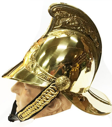 19th Century Antique Brass Australian Fire Helmet