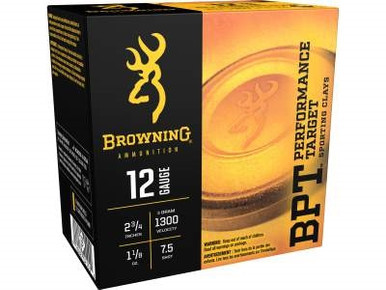 Browning 12 Gauge Ammunition Performance Target B193631227BOX 2-3/4″ #7.5 Shot 1-1/8oz 1300fps 25 Rounds