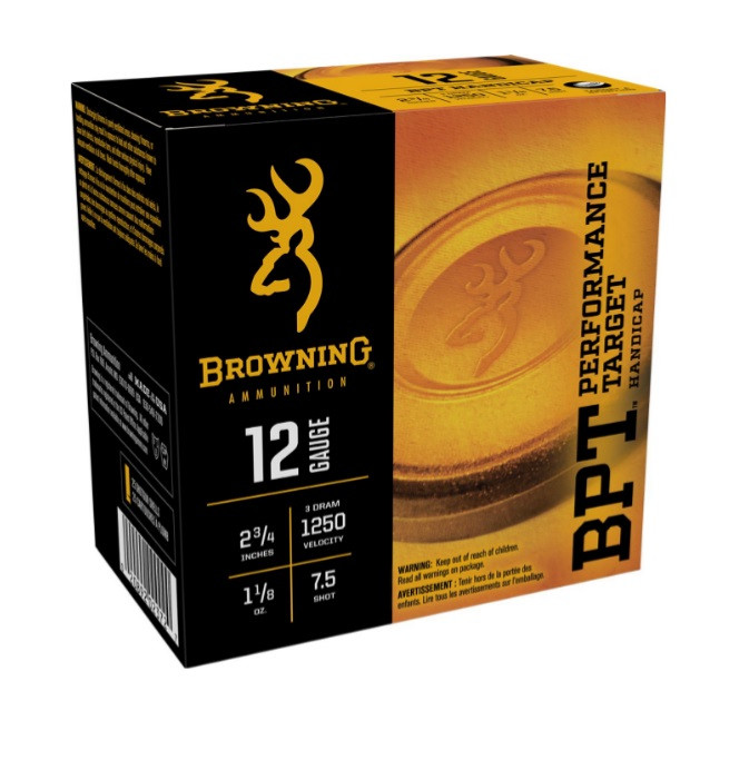 Browning 12 Gauge Ammunition BPT Performance Target B193641227 2-3/4″ #7.5 Shot 1-1/8oz 1250fps CASE of 250 Rounds
