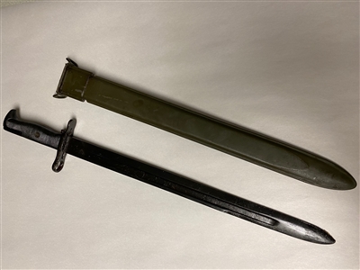 SPRINGFIELD / GARAND 16" WWII BAYONET WITH SCABBARD.