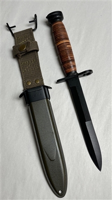 M4BAYONET WITH LEATHER HANDLE AND SCABBARD