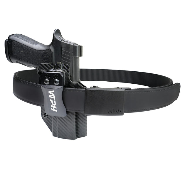 Matte Black Reinforced Tactical Gun Belt with Ratcheting Buckle