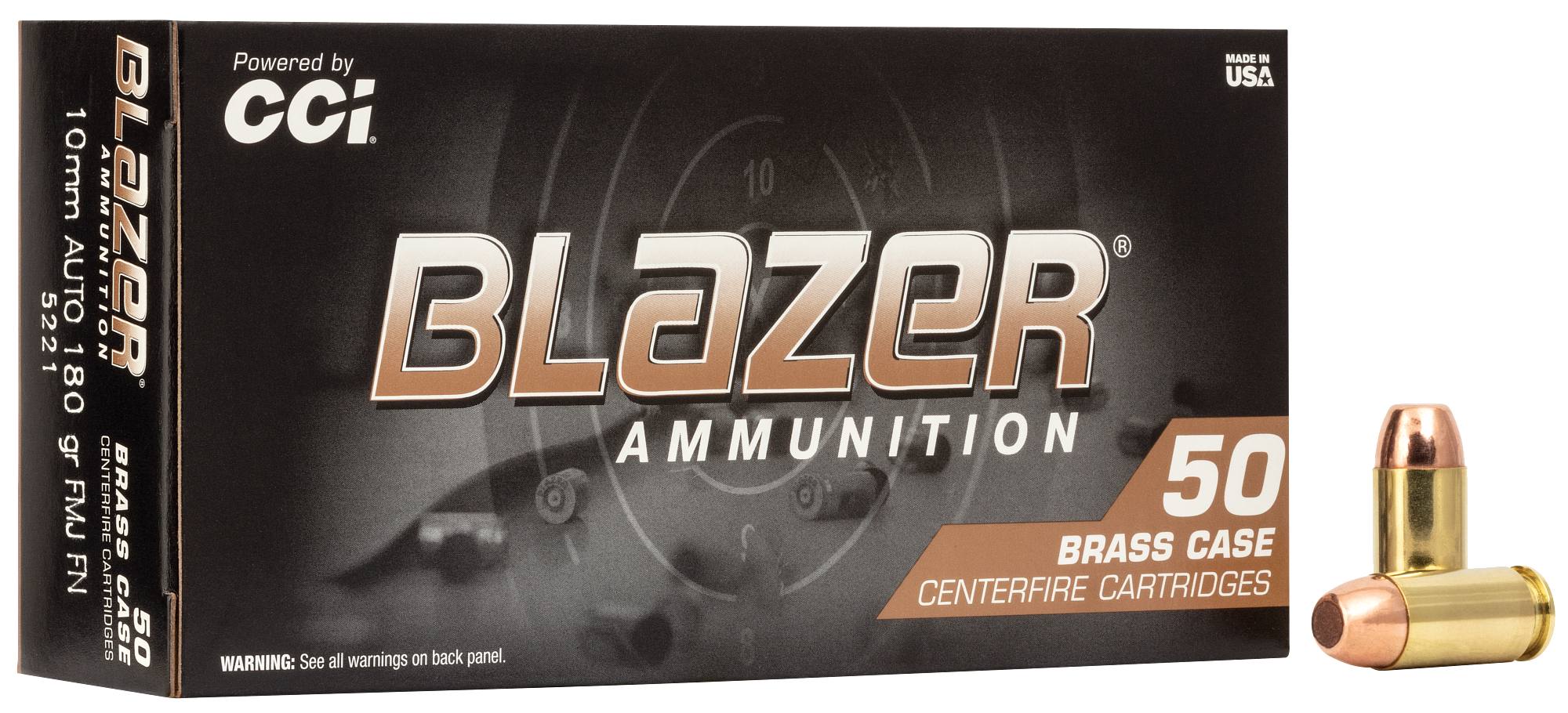 CCI Blazer 10mm Auto 180gr FMJ Ammo 1200 FPS
