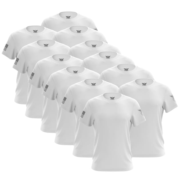 White Freedom Short Sleeve Shirt Bundle (12 Pack)
