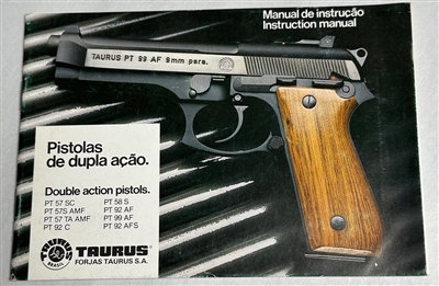 TAURUS PISTOLS INSTRUCTION MANUAL.
