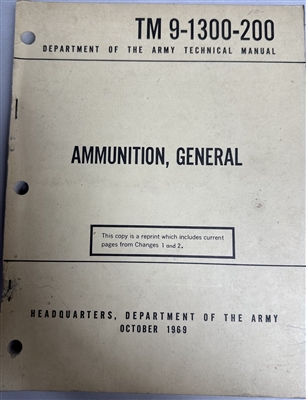 TM AMMUNITION, GENERAL BOOK DATED 1969