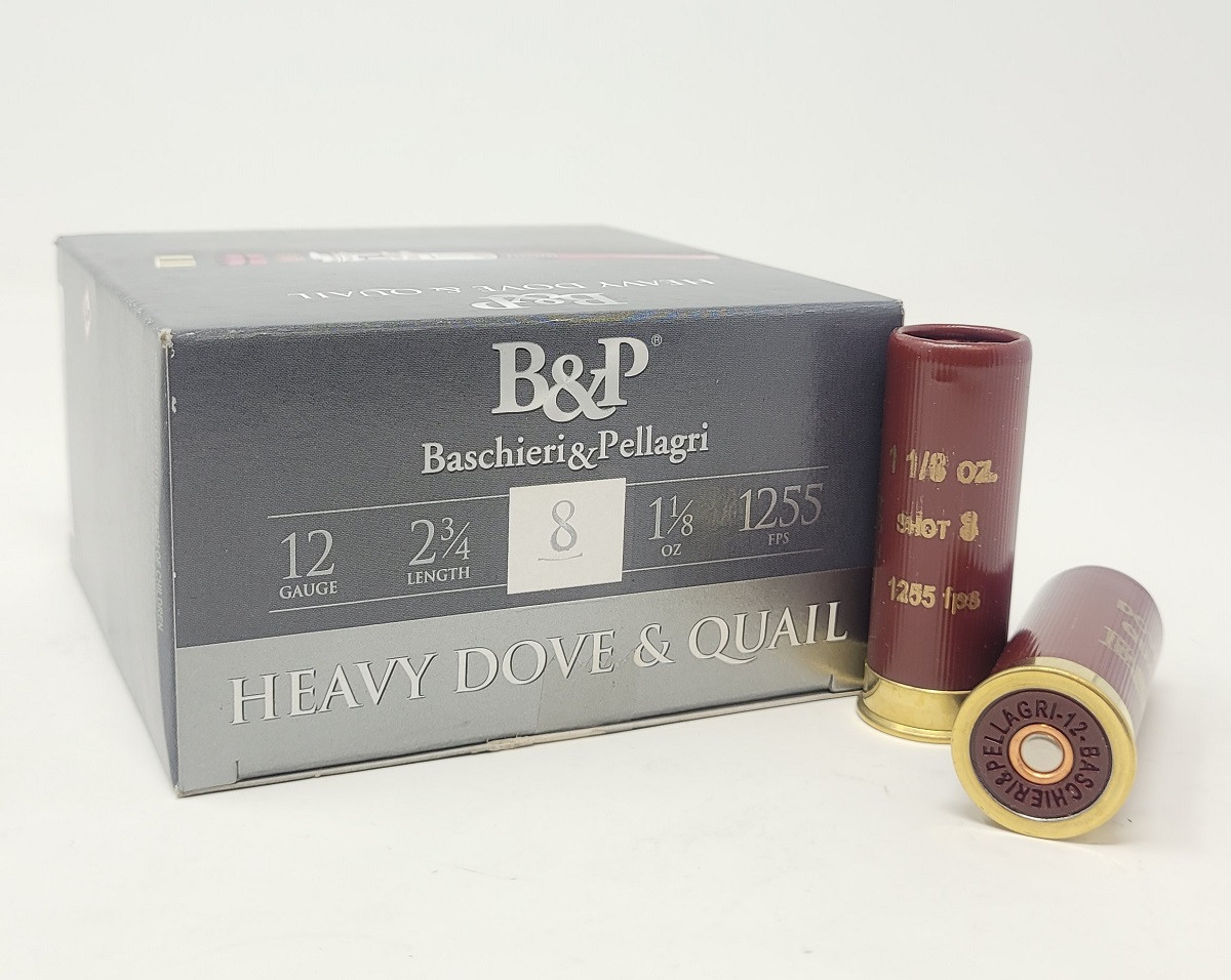 Baschieri & Pellagri 12 Gauge Ammunition Heavy Dove & Quail BP12B18D8CASE 2-3/4″ #8 Shot 1-1/8oz 1255fps CASE 250 Rounds