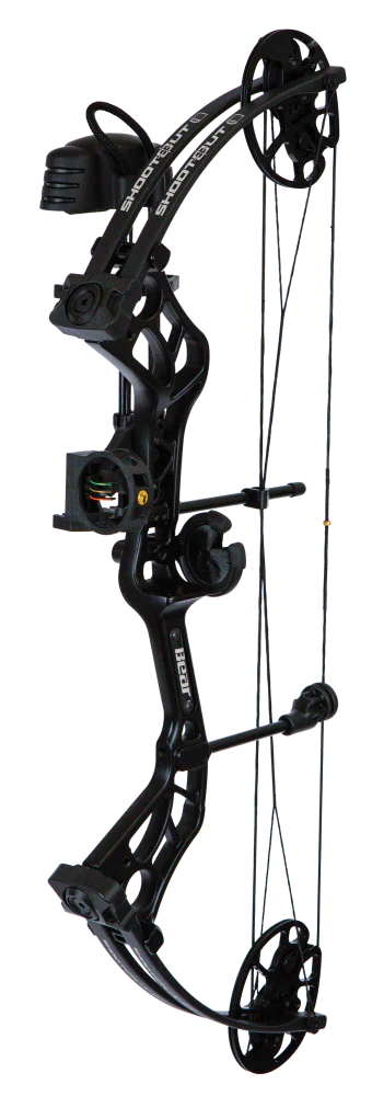 Bear Archery Compound Shootout RTH 50lb Right Hand Bow Black AV62A210G5R (Arrows, Quiver, Sight & Arrow Rest)