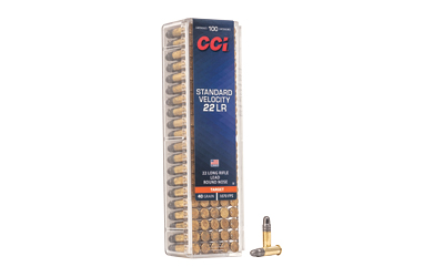 CCI Ammunition, Standard Velocity, 22LR, 40 Grain, Lead Round Nose, 100 Round Box