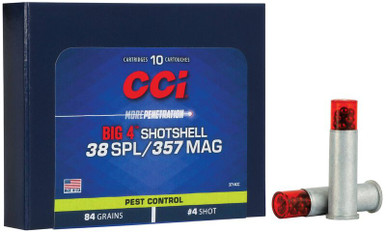CCI Big 4 Shotshell .38 Special/.357 Magnum Ammunition, 84-Grain #4 Shot, 10 Rounds