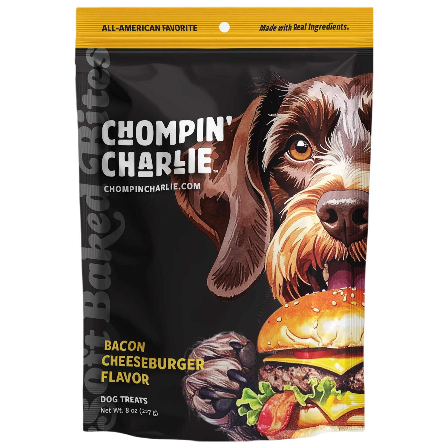 Chompin’ Charlie Dog Treats Bacon Cheeseburger Flavor 8oz