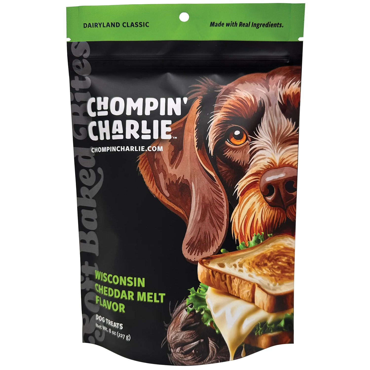 Chompin’ Charlie Dog Treats Wisconsin Cheddar Melt Flavor 8oz