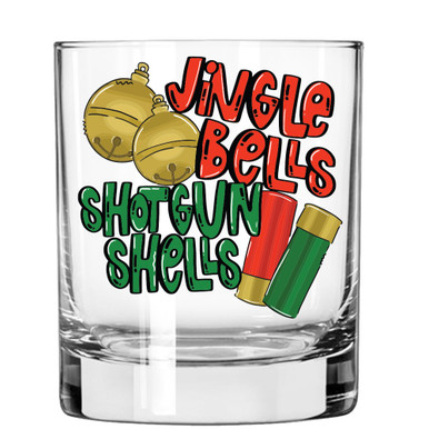Christmas Whiskey Glass - Jingle Bells, Shotgun Shells