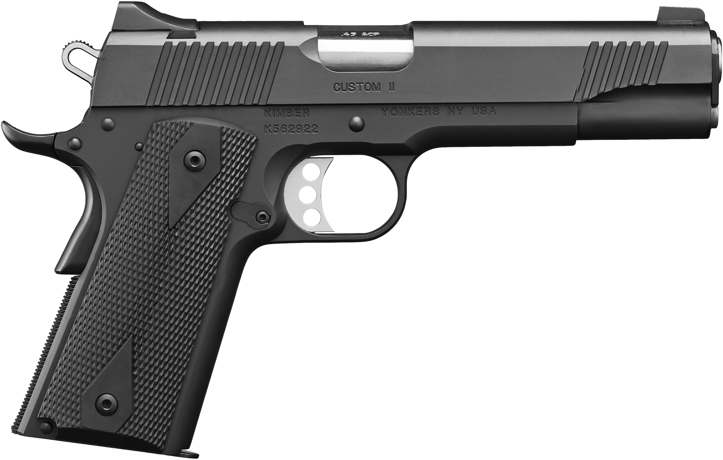 Kimber 3200001 Custom II Pistol - .45 ACP, 5 in Barrel, Matte Black Oxide Frame/Slide, 7 Rd