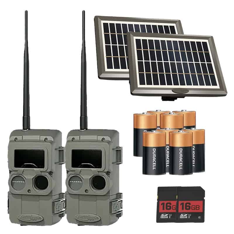 Cuddeback CuddeLink IR Flash Camera Package – 2 Cameras, Solar Panels, SD Cards & Batteries