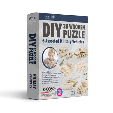DIY 3D Puzzle - Wooden Puzzle Bundle Pack: Military Vehicles