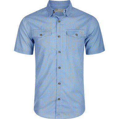 Drake Men's Frat Gingham Check Button-Down Short Sleeve Shirt