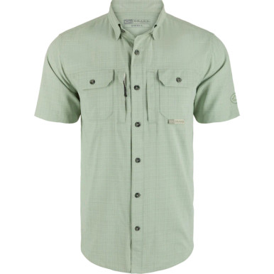 Drake Men's Wingshooter Trey Cross Hatch Short Sleeve Shirt
