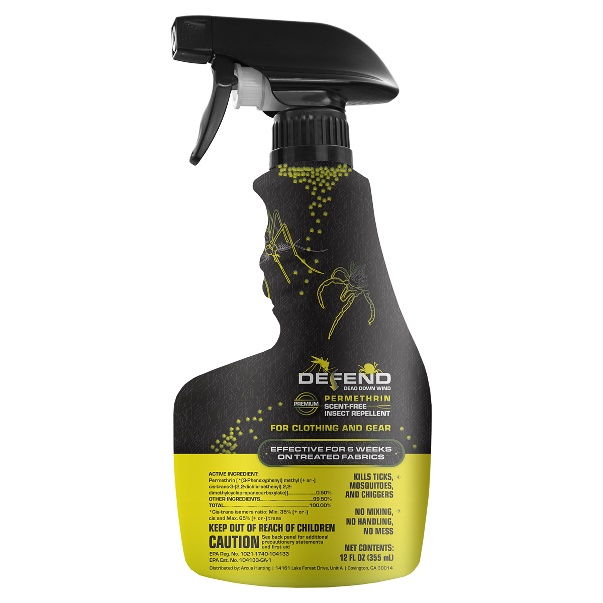 Defend Dead Down Wind Permethrin Clothing Spray 12oz Bottle 70015