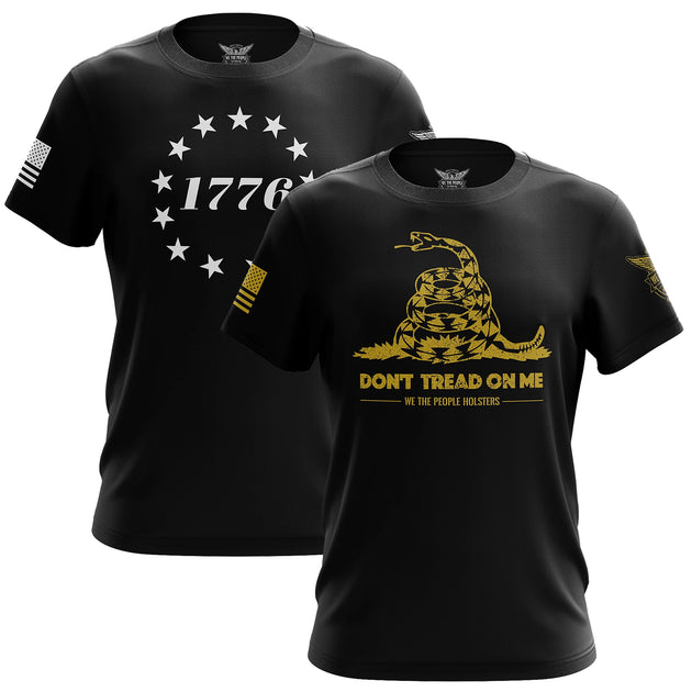1776 Betsy Ross Flag & Don't Tread On Me T-Shirt Bundle