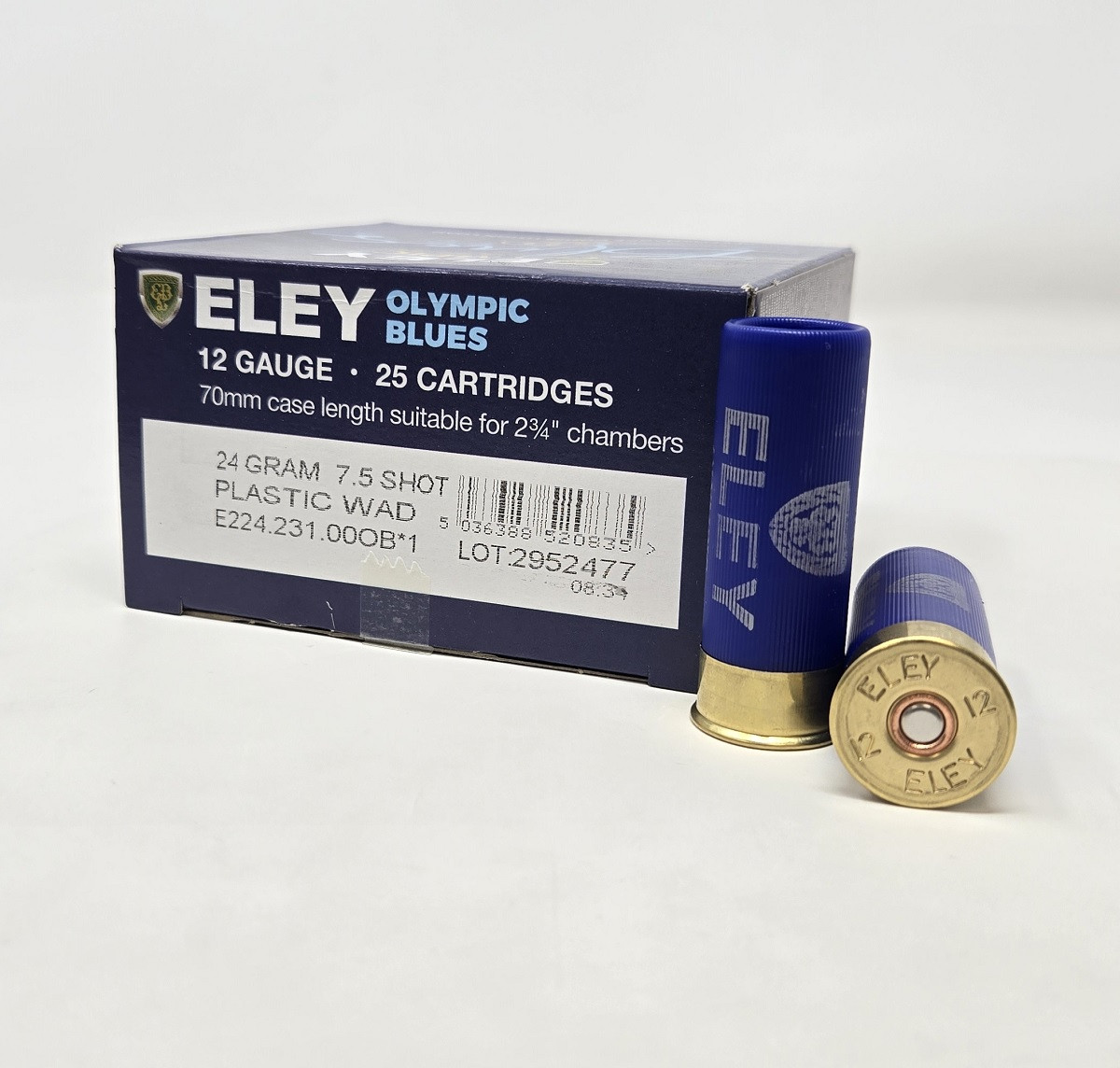 Eley 12 Gauge Ammunition Olympic Blues E22423100OB 2-3/4″ #7.5 Shot 7/8oz 1375fps 25 Rounds