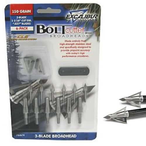 Excalibur Crossbow Broadheads Boltcutter 150 Grain 3 Blade 6 Pack 6674
