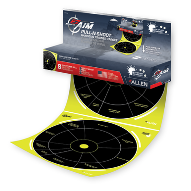 EZ Aim Pull-N-Shoot Splash Reactive Paper Shooting Targets, Handgun Trainer, 8-Targets Per Roll