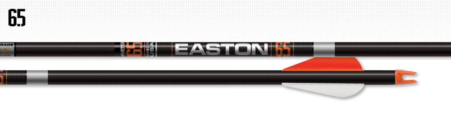 Easton Arrow 6.5 MM ACU Carbon Hunter Classic 6 Pack Fletched Shafts
