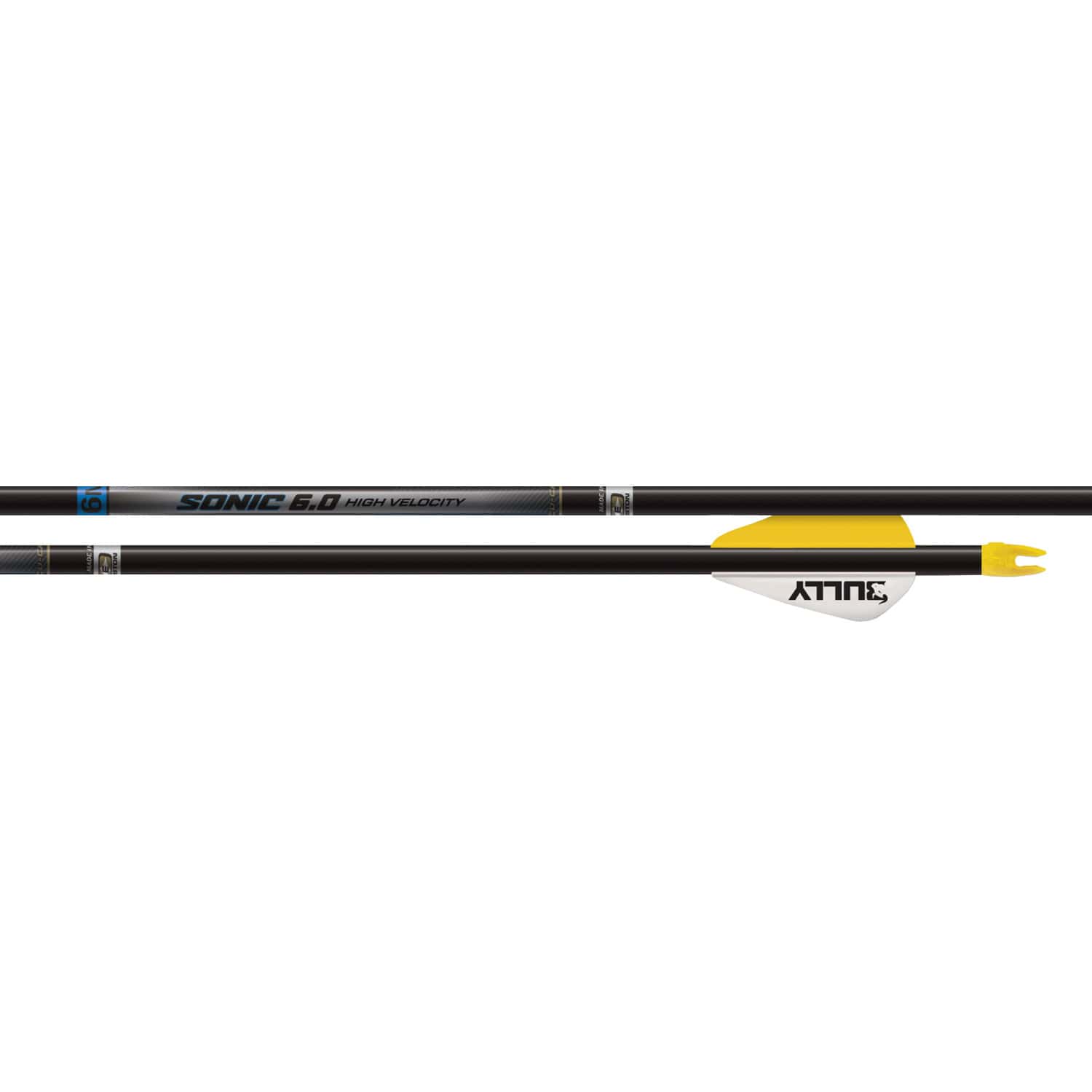Easton Arrow Sonic 6.0 6MM ACU Carbon 6 Pack Fletched 2″ Bully Vanes