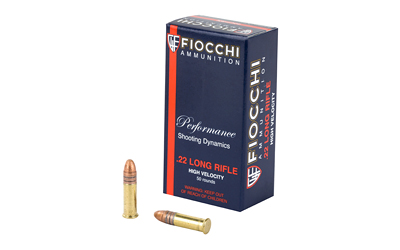 Fiocchi Ammunition, Rimfire, 22LR, 40 Grain, Copper Plated Round Nose, 50 Round Box