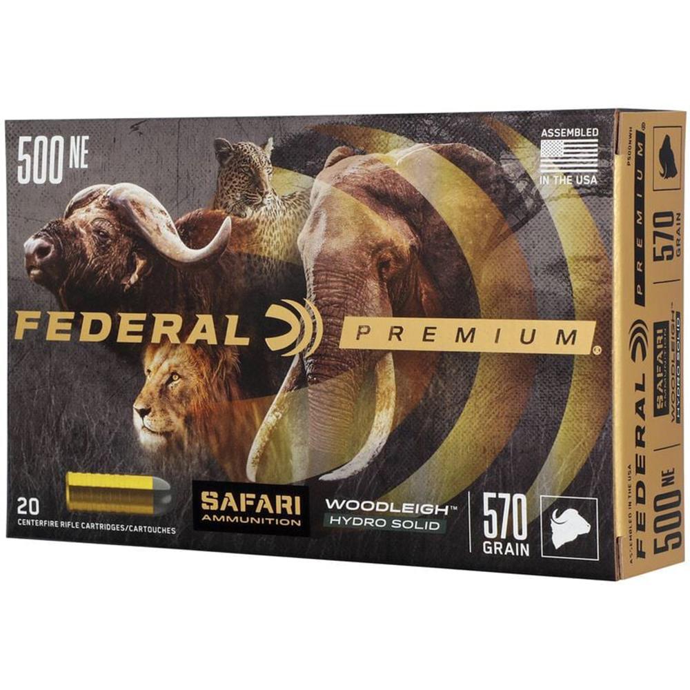 Federal .500 Nitro Express Safari Cape-Shok 570gr Woodleigh Hydro Solid Ammo 2100 FPS