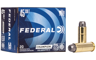 Federal, Champion, 45LC, 225 Grain, Semi Wadcutter Hollow Point, 20 Round Box