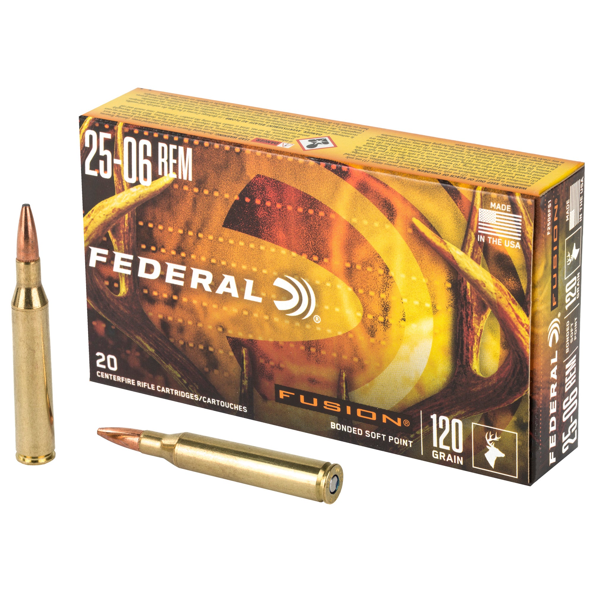 Federal .25-06 Remington Fusion 120gr Bonded SP Ammo 2980 FPS