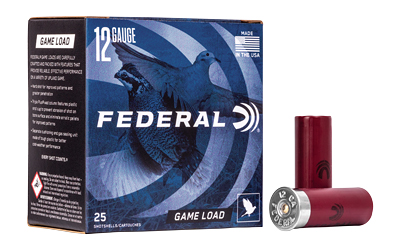 Federal, Game Load, 12 Gauge, 2.75″, #8, 3.25 Dram, 1oz, Shotshell, 25 Round Box