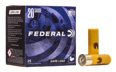 Federal, Game Load, 20 Gauge 2.75″, #6, 7/8 oz., 25 Round Box