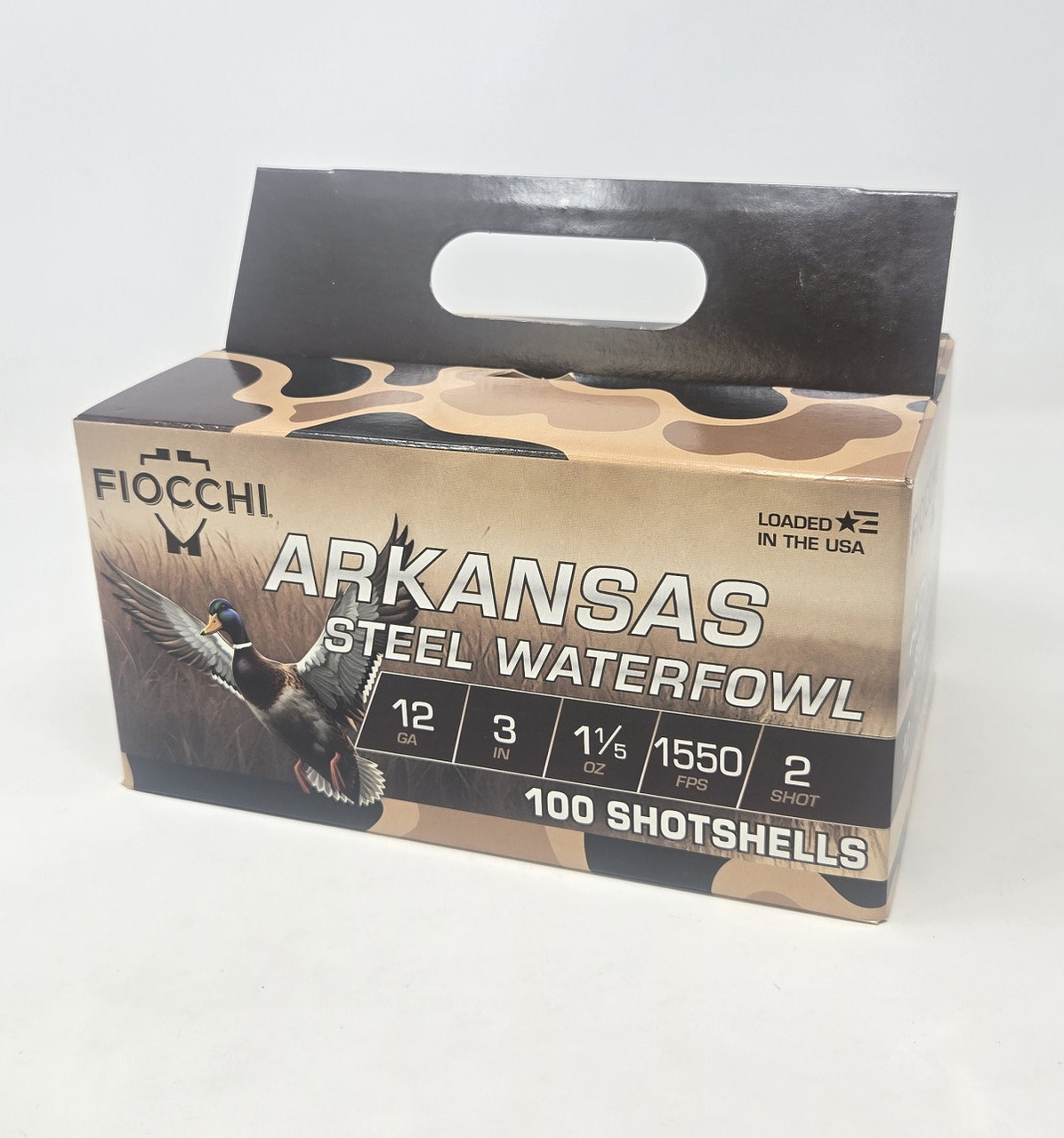 Fiocchi 12 Gauge Ammunition Arkansas Steel Waterfowl FI123ADS2 3″ #2 Shot 1-1/8oz 1550fps 100 Rounds