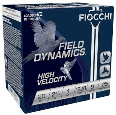 Fiocchi High Velocity 20 Gauge 2-3/4" 1 oz #9 Shot, 25 Rounds