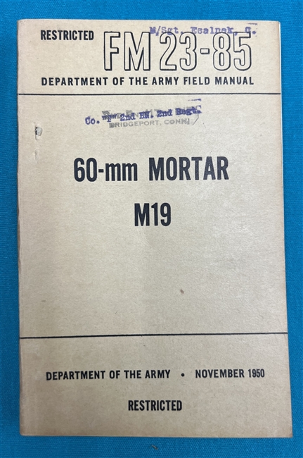 FM23-85 60-MM Mortar M19 Field Manual 1950