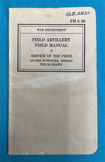 FM6-80155 MM Howitzer M1918A1Field Manual 1939