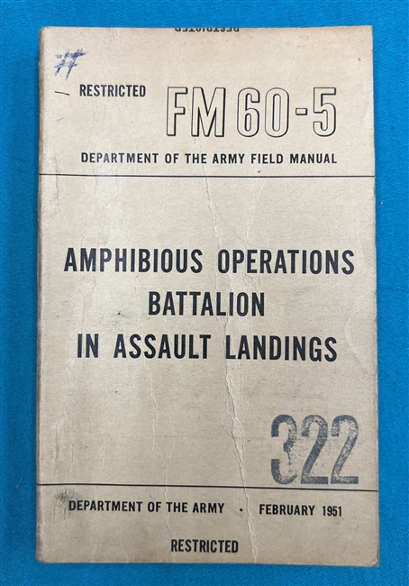 FM60-5Amphibious Operations Battalion in Assault Landings Field Manual 1951
