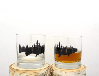 Fish and Forest Whiskey Glass