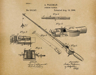 Fishing Tackle 1884 Patent Art Print
