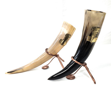 Viking Buffalo Drinking Horn with Stand