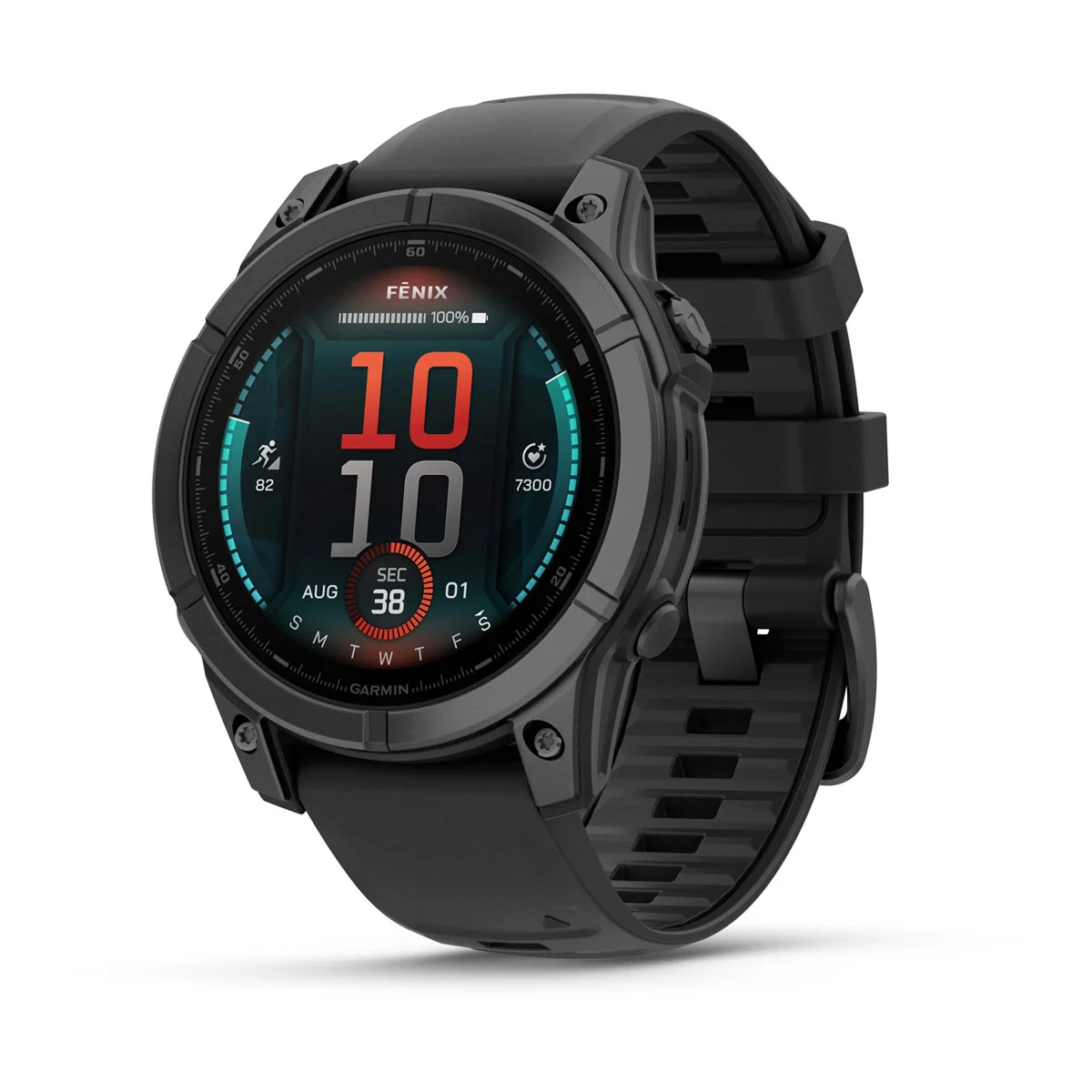 Garmin Watch fēnix E – 47 mm, AMOLED Slate Gray Steel with Black Silicone Band 010-03025-03
