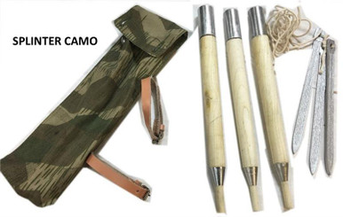 German WW2 ZELTBAHN Pole Stake Set - Splinter Camo