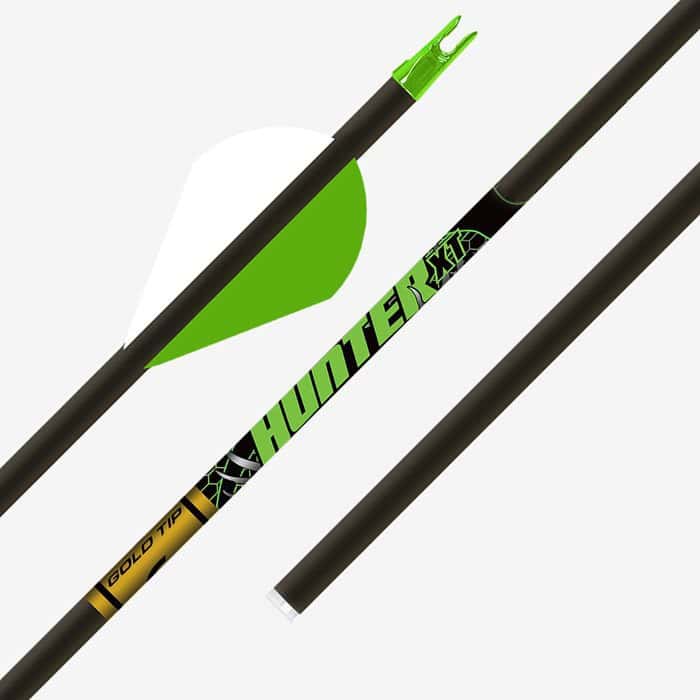 Gold Tip Arrows Hunter XT Black 1 Dozen 2″ Raptor Vanes .003″ Straightness