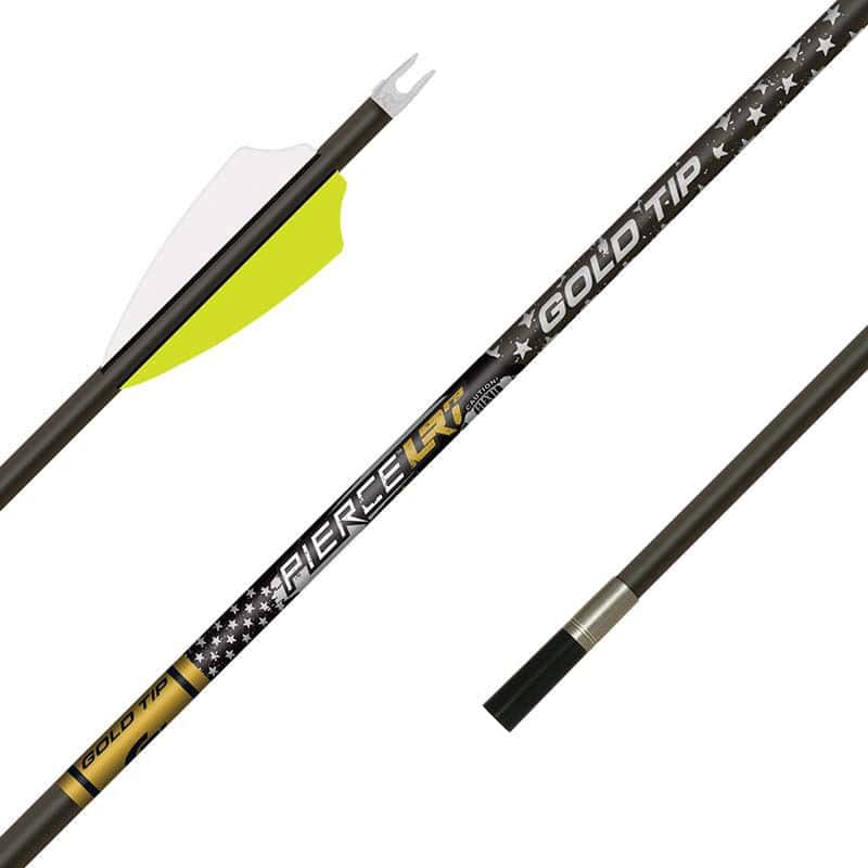 Gold Tip Arrows Pierce LRT Hunting Arrows 6pk Fletched .001″ Straightness .166 ID