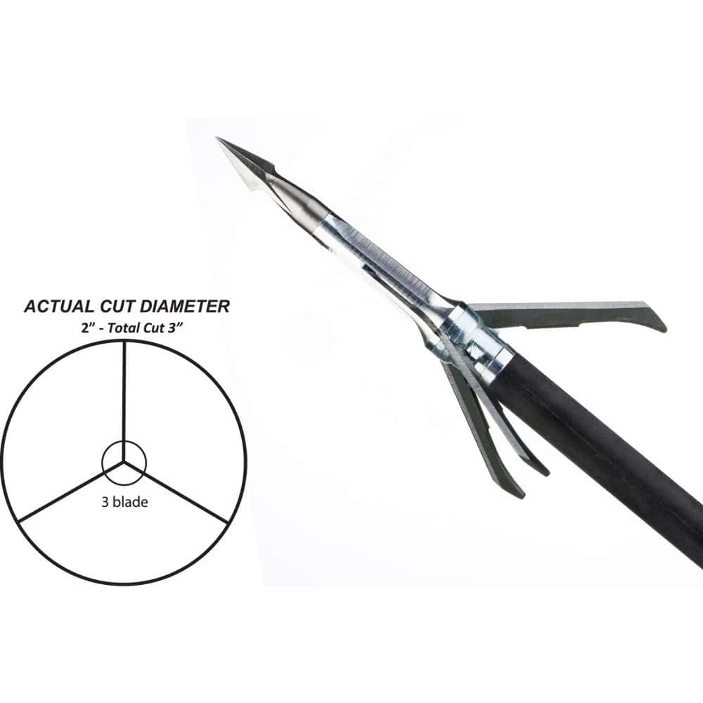 Grim Reaper Broadheads Whitetail Special Broadhead 3 Blade Mechanical 2″ Cut 100 Grain 4 Pack Pro Series 1624