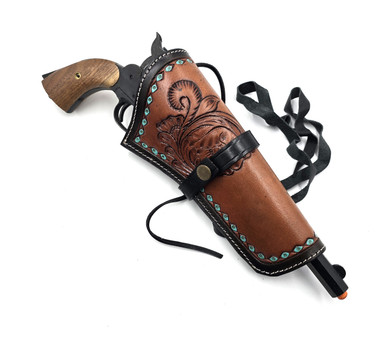 Western Design Revolver Holster with Floral Design